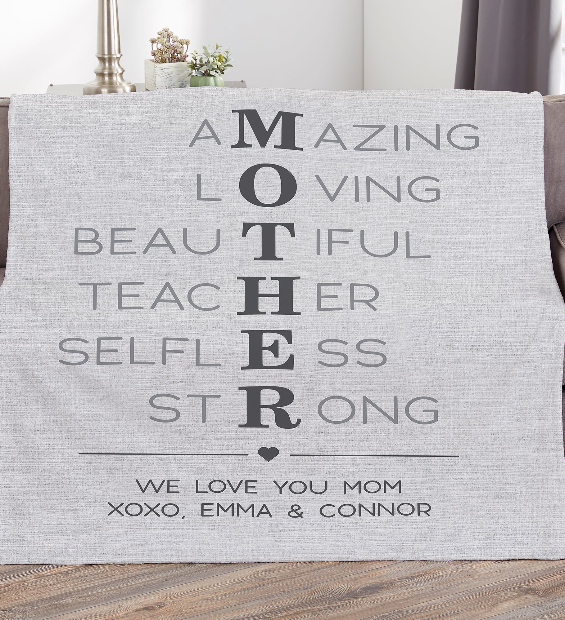 Mother Acronym Personalized Blanket